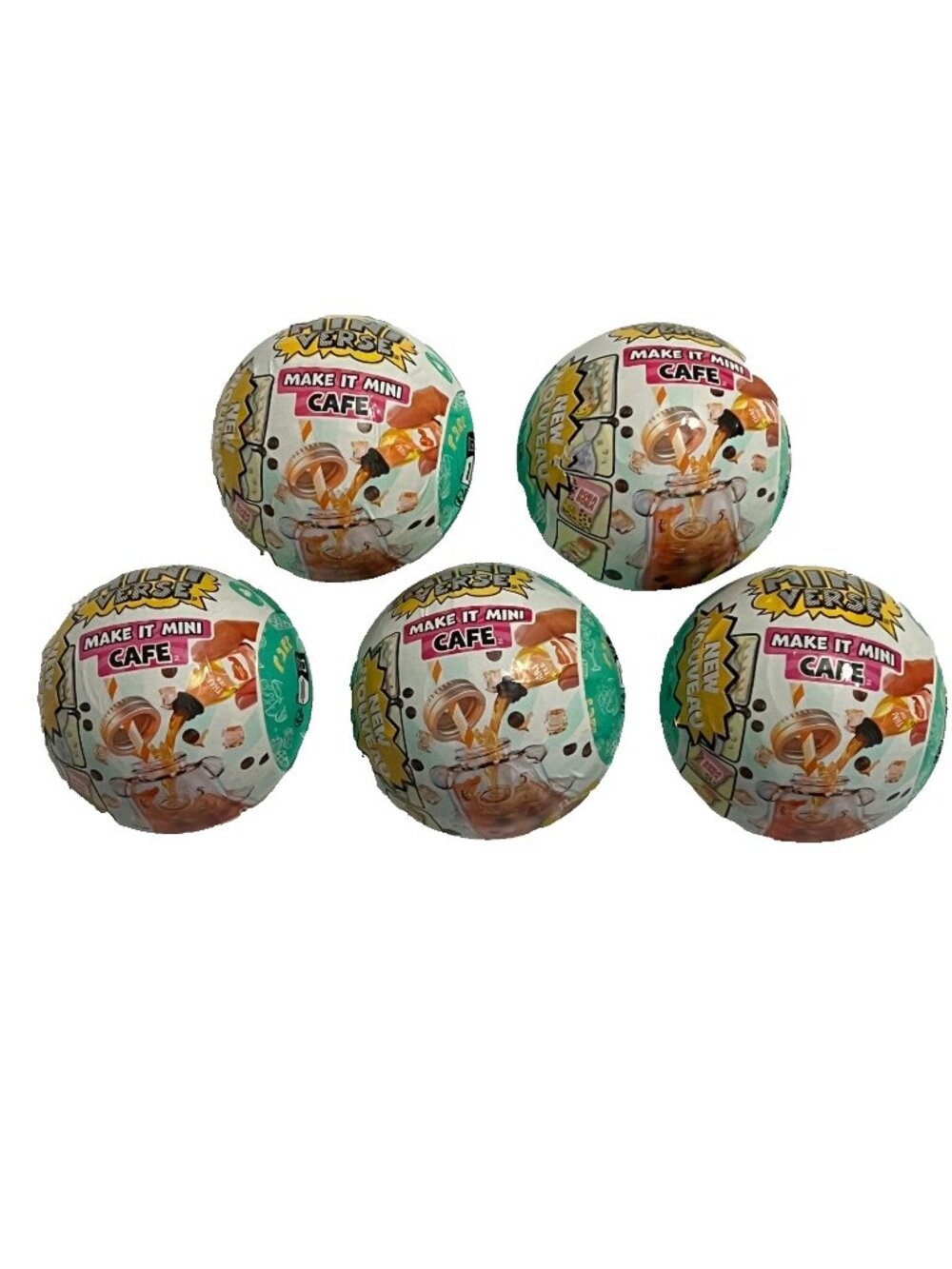 MGA's Mini Verse Make It Mini Cafe Coffee Series Lot Of 5 Mystery Balls Sealed